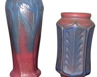 Two VAN BRIGGLE Arts & Crafts Pottery Vases