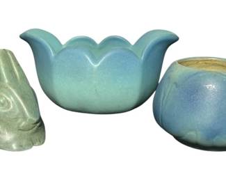 Collection VAN BRIGGLE Arts & Crafts Ming Blue Pottery