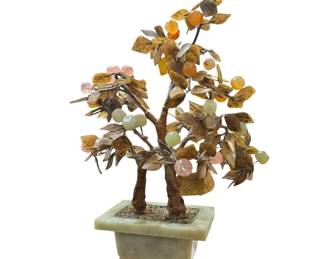 Chinese Hardstone Jade Tree