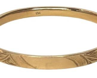 A 14k Gold Baby Bangle Bracelet