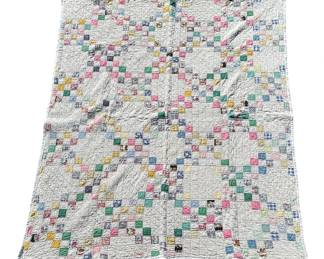 Vintage Hand Sewn Irish Chain Quilt