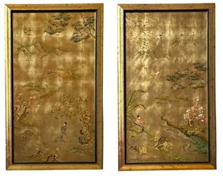 Two Vintage LABARGE Chinoiserie Wall Panels