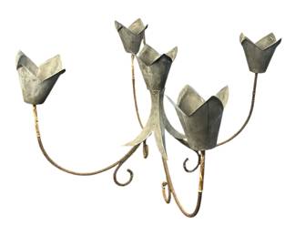 French Zinc Garden Centerpiece Light Fixture