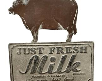 Vintage Farmhouse Sign, Cow Fresh Milk