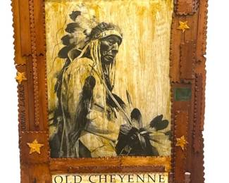POPS CASEY (American, 20th C.) Folk Art Native American "Old Cheyenne"