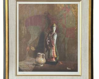 HOVSEP PUSHMAN (Armenian/American, 1877-1966) "Waiting" Pencil Signed Lithograph