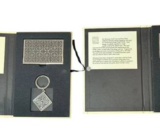 Pair FRANK LLOYD WRIGHT Credit Card Holders With Matching Keychains
