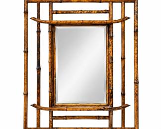 Aesthetic Movement Bamboo Hanging Hall Tree w Mirror