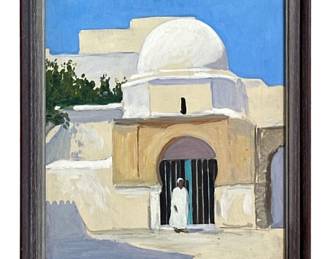 EDA STERCHI (American, 1885-1969) "Un Marabout in Tunis" Oil Painting