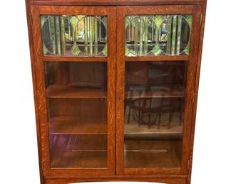 Arts & Crafts Art Glass Cabinet
