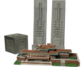 FRANK LLOYD WRIGHT Architectural Model and Decorative Panels