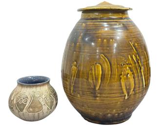 Two Mid Century Ceramic Studio Pottery Vases