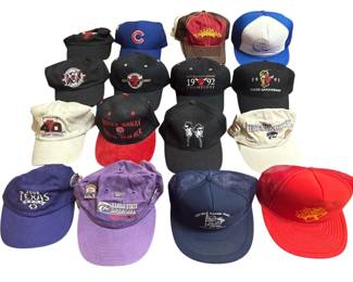 Assortment Vintage Hats, Chicago Bulls, Cubs, etc.