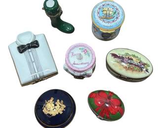 LIMOGES France Trinket Boxes, Seven