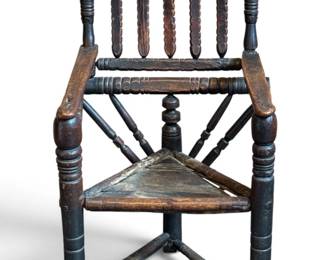 Antique 1800's Three Legged Turner's Chair