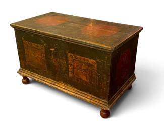 Hand Painted Rustic Swedish Blanket Chest