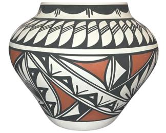 Native American Acoma Polychrome Olla Pot, PONCHO