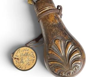 Civil War Gun Powder Flask, Gettysburg Battlefield