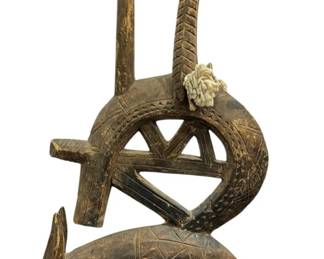 West African Bamana Chi Wara Antelope Form Headdress