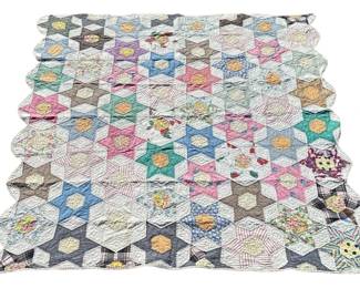 Vintage Hand Sewn Star Quilt