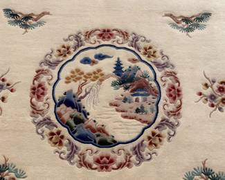 Large Chinese Peking Art Deco Wool Rug, 12'