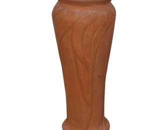 Early VAN BRIGGLE Terracotta Calla Lily Vase, Unusual