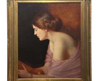 Large Gilded Age Portrait in the style of JOHN SINGER SARGENT (American, 1856-1925)