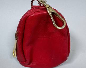 Vera Pello Leather Coin Purse In Red Leather, Made In Italy