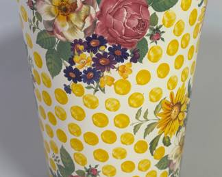 MacKenzie Childs Buttercup Enamelware Waste Bin