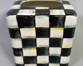 MacKenzie Childs Courtly Check Enamelware Tissue Holder