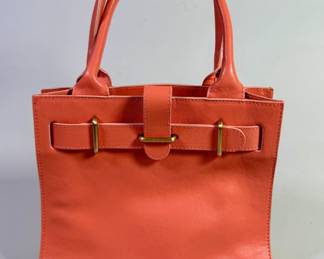 Furla Leather Top Handle Tote In Coral