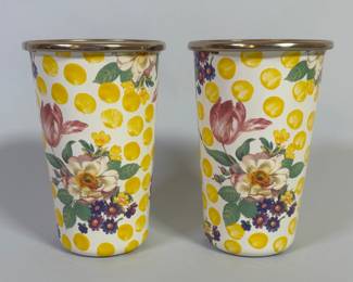 Mackenzie Childs Buttercup Enamelware Tumbler (Set Of 2)