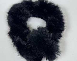 Black Fox Fur Choker Scarf