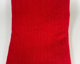 Ralph Lauren Home Cashmere Cable Knit  Red Throw Blanket