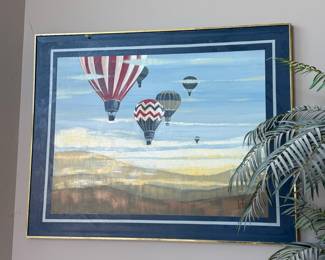 Hot Air Balloon Landscape Painting