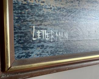 Letterman Mid-Century Modern Oil Painting