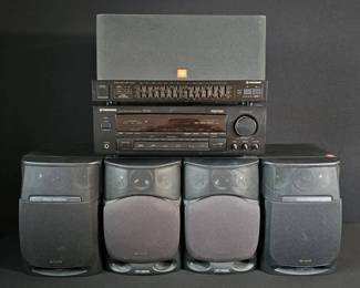 Pioneer Stereo System Bundle Receiver, Graphic Equalizer, 4 Aiwa Speakers JBL Center