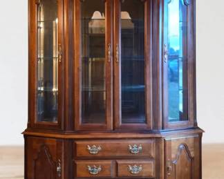 Keller Furniture Solid Cherry Traditional Lighted Display China Cabinet