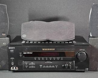 Complete Sony AV Surround Sound Receiver Home Theater Bundle with Speakers Mounts