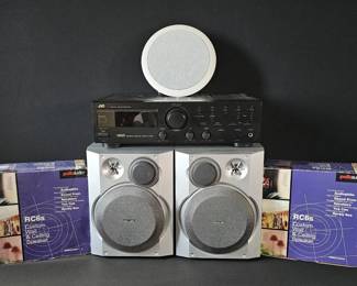JVC Stereo Receiver Philips Bookshelf Speakers Polk Audio EvoQ InCeiling Speakers