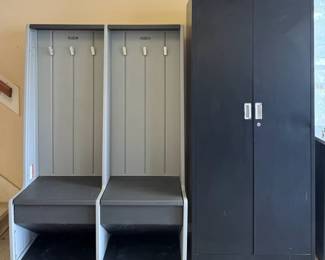 Lifetime Double Storage Locker System WorkPRO 5Shelf Steel Cabinet Bundle