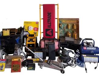 Ultimate Garage Mechanic Lot Compressor Husky Jump StarterInflator Goodyear 6Ton Jacks CAT Jump