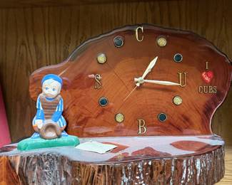 Go Cubs! live edge clock