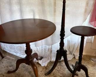 Pedestal Table and Plant Stands