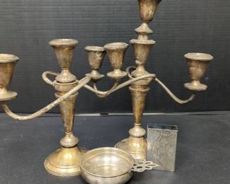 Weighted Sterling Candelabra, Other Sterling Accessories