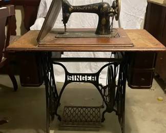 Vintage Singer Sewing Table W Original Sewing Machine
