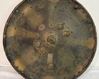02 Abyssinian Shield with Intricate Brass Overlays