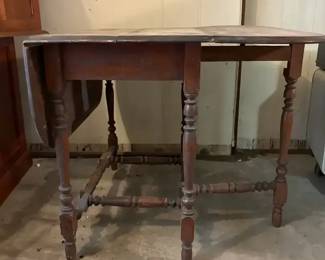 Old Wooden DropLeaf Table with Chair
