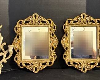Vintage Framed Mirrors Wall Candle Sconces