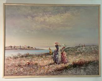 Ladies at the Beach Painting